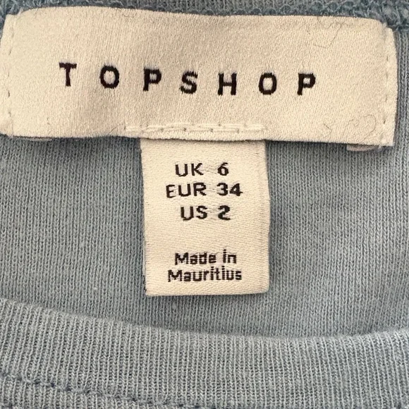 Topshop Tyrannosaurus Rex Blue Grey Baby Tee Size 2 - Picture 2 of 4